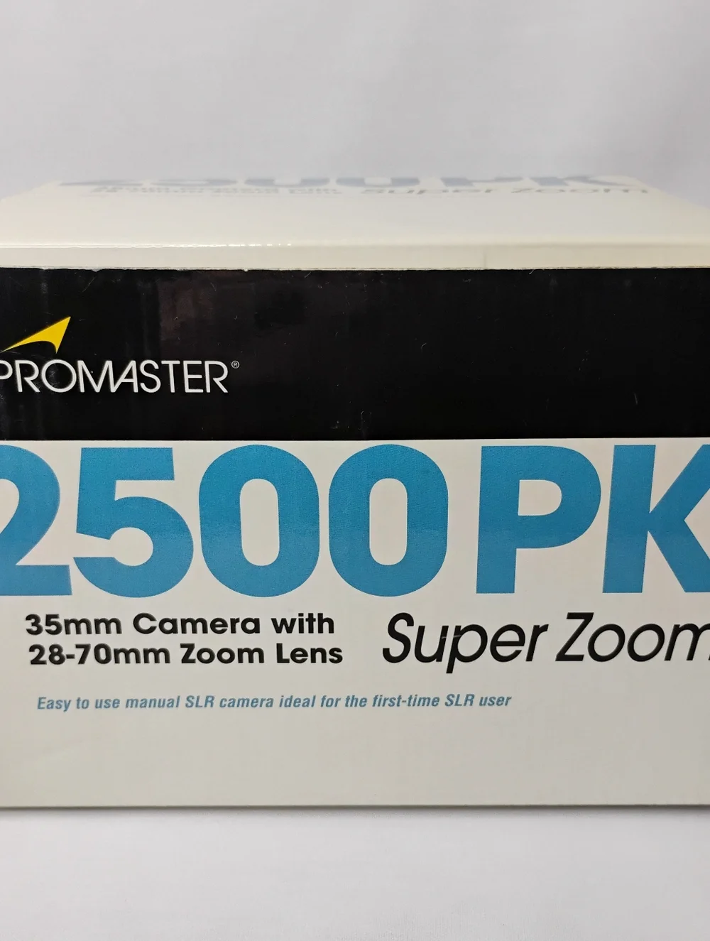 (NO CAMERA) Promaster 2500PK 35mm Super Zoom Box + Strap Lens Cap Eyepiece Cover